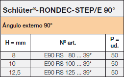 Schlüter-RONDEC-STEP/E 90°