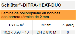 <a name='duo'></a>Schlüter®-DITRA-HEAT-DUO<br>