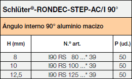 Schlüter-RONDEC-STEP-AC/I 90°