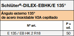 Schlüter®-DILEX-EBHK/E 135° Tables 37066