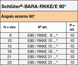 BARA-RKKE/E 90°