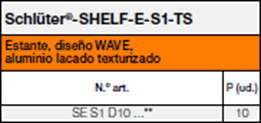 Schlüter®-SHELF-E-S1 WAVE TS