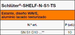 Schlüter®-SHELF-N-S1 WAVE TS