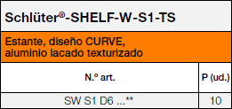 Schlüter®-SHELF-W-S1 CURVE TS