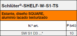 Schlüter®-SHELF-W-S1 SQUARE TS