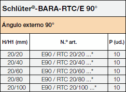 Schlüter®-BARA-RTC/E 90°