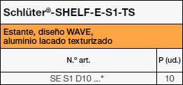 Schlüter®-SHELF-E-S1-TS, Wave