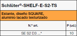 Schlüter®-SHELF-E-S2-TS, Square