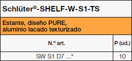 Schlüter®-SHELF-W-S1-TS, Pure
